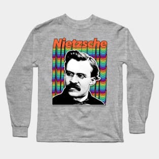 Friedrich Wilhelm Nietzsche Retro Styled Graphic Design Long Sleeve T-Shirt